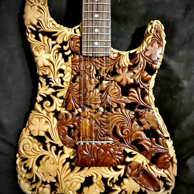 Triple C Woodworking guitar carved